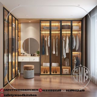 دريسنج روم ضلفة زجاج   مدينة نصر / شركة سيفتي وود للمطابخ 
