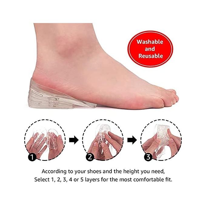 كعب سيليكون طبي داخلي لزيادة الطول 5 سم - زوج01012187661