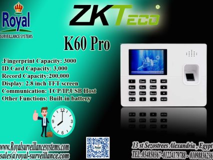 جهاز حضور وانصراف ماركة في اسكندرية ZK Teco  موديل K60 Pro