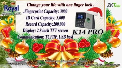 جهاز بصمة Zkteco K14 pro حضور و انصراف في اسكندرية