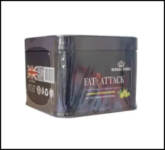 Fat Attack Herbal King 30 Capsules فات اتاك كبسولات العلبة المعدن 2