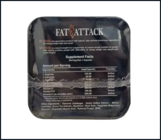 Fat Attack Herbal King 30 Capsules فات اتاك كبسولات العلبة المعدن 3