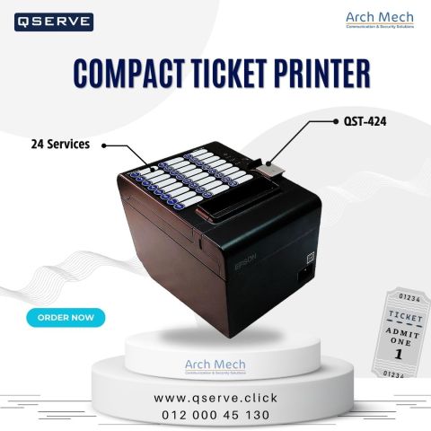 طابعة انتظار العملاء 24 خدمة  QSERVE Ticket Printer QST-424